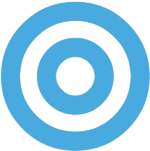Blue target icon for precise concrete work from Wilson Concrete