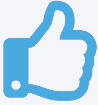 Blue thumbs up icon for happy Wilson concrete customers